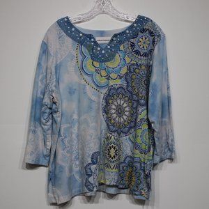 alfred dunner  Gem neck line shirt